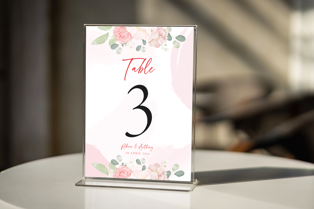 Table Number Sign