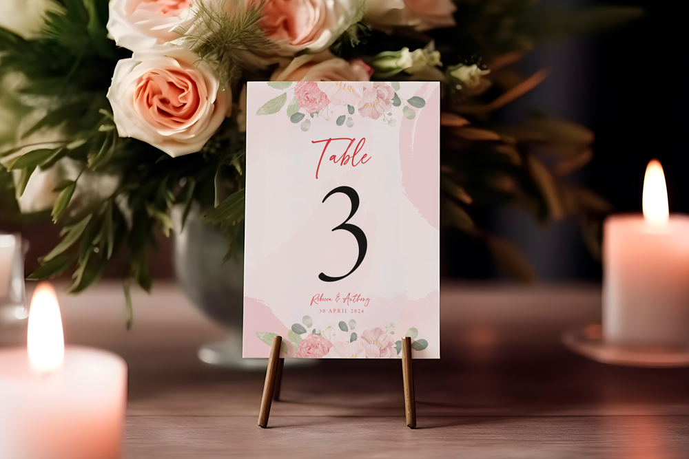Table Number Sign