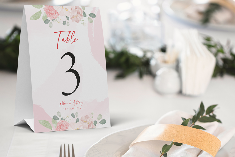 Table Number Sign