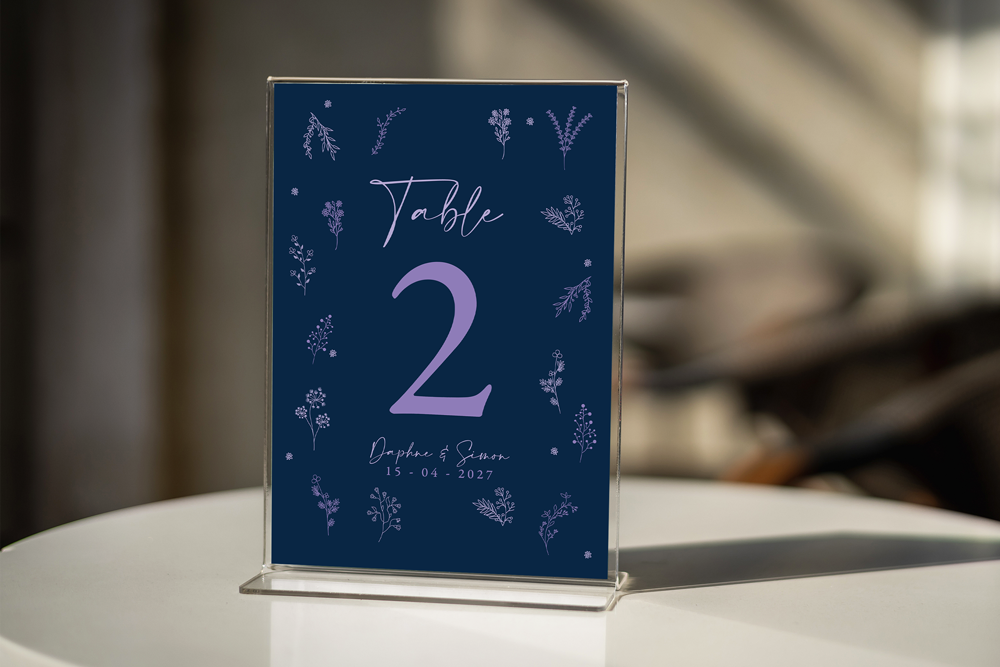 Table Number Sign