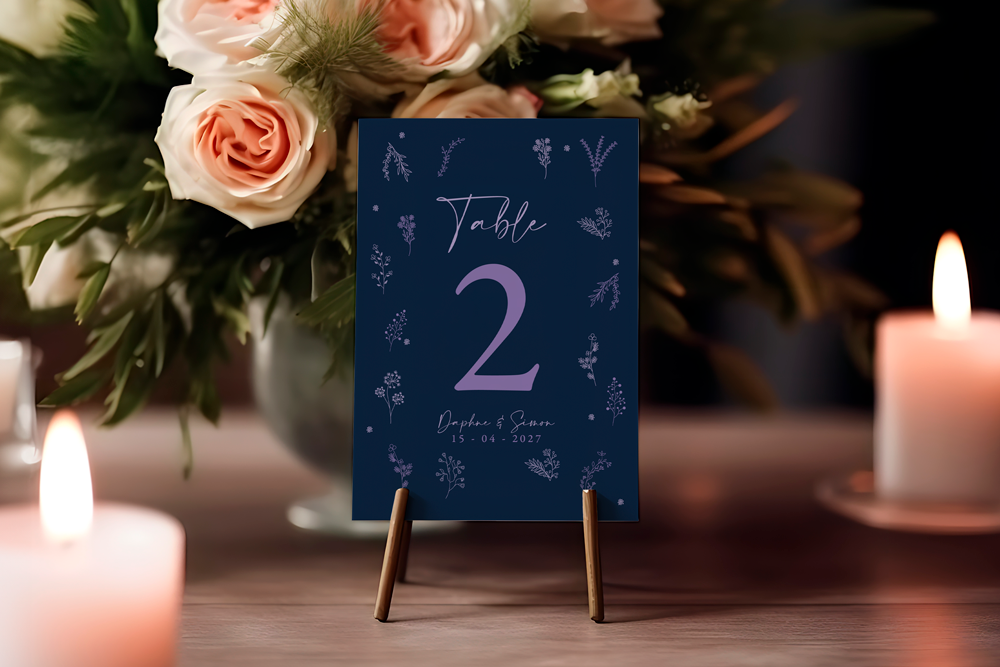 Table Number Sign