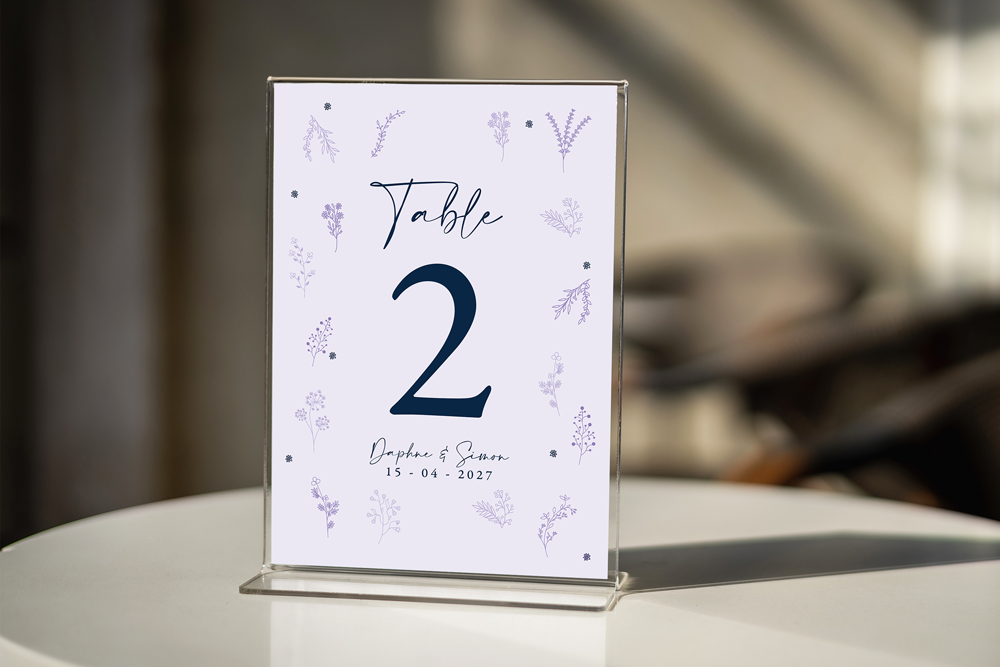 Table Number Sign