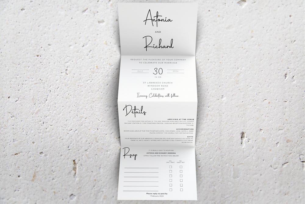 Accordion Wedding Invitation