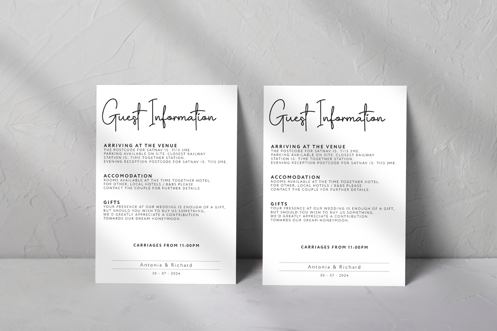 Guest Information Card