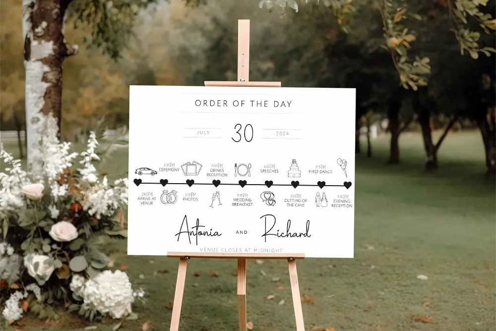 Order of the Day Sign – Time Together Company