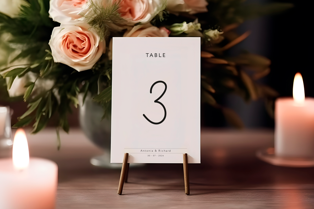 Table Number Sign