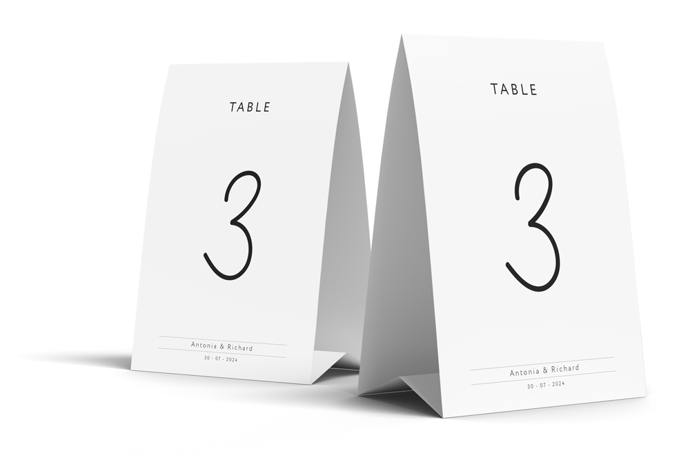 Table Number Sign