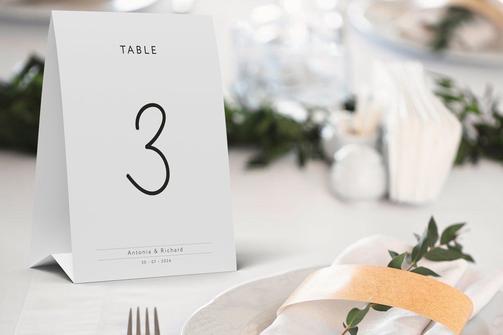 Table Number Sign