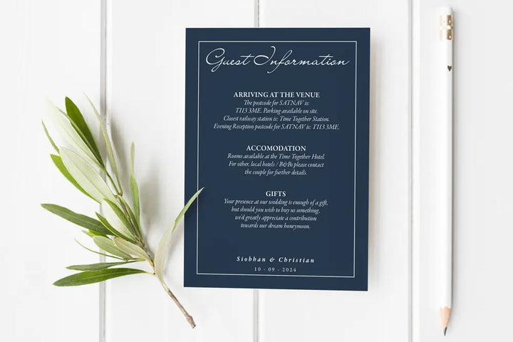 Guest Information & QR code Card Something Blue