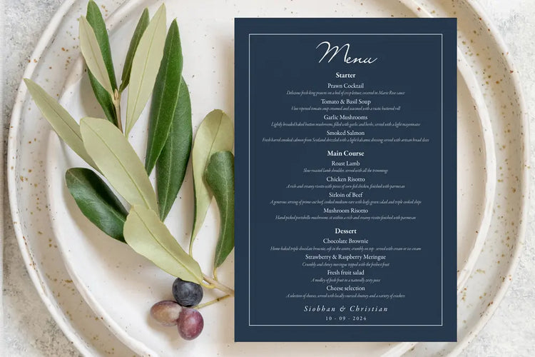 Set Menu Something Blue