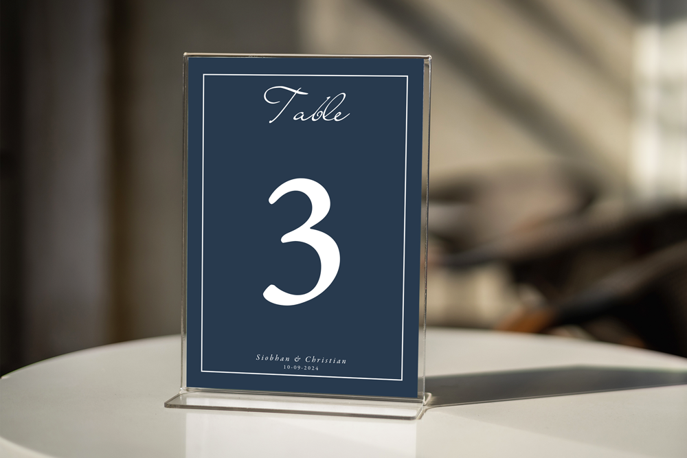 Table Number Sign