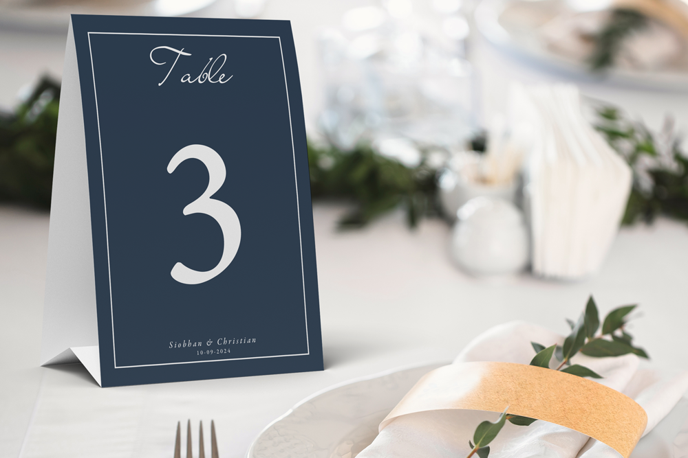 Table Number Sign