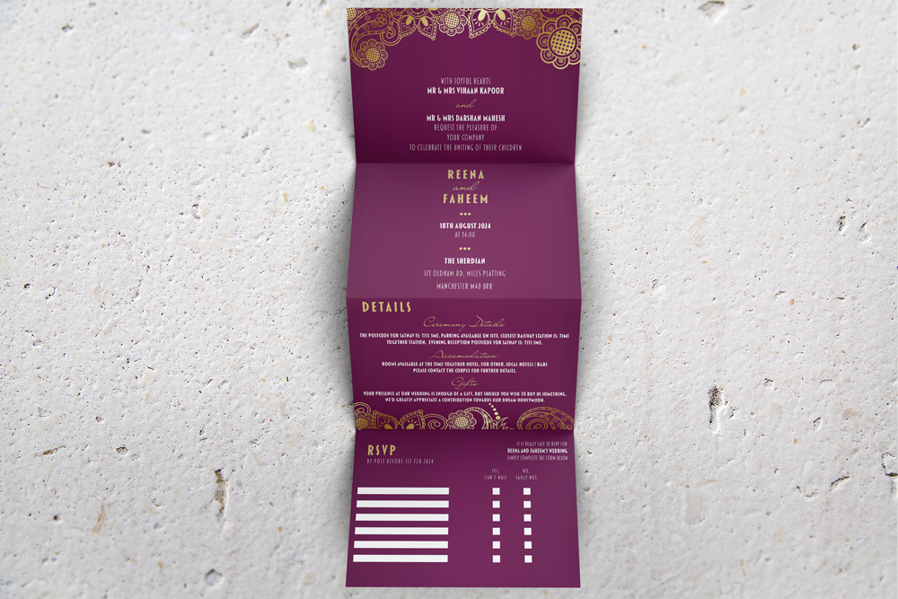 Accordion Wedding Invitation