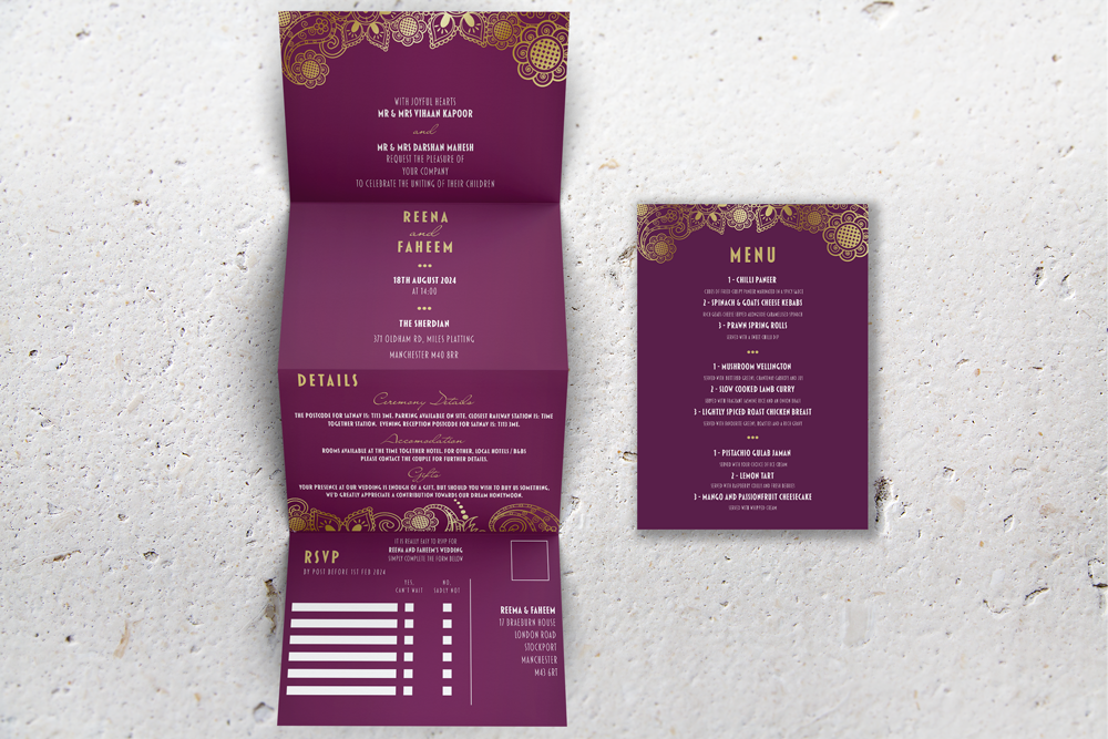 Accordion Wedding Invitation Deluxe