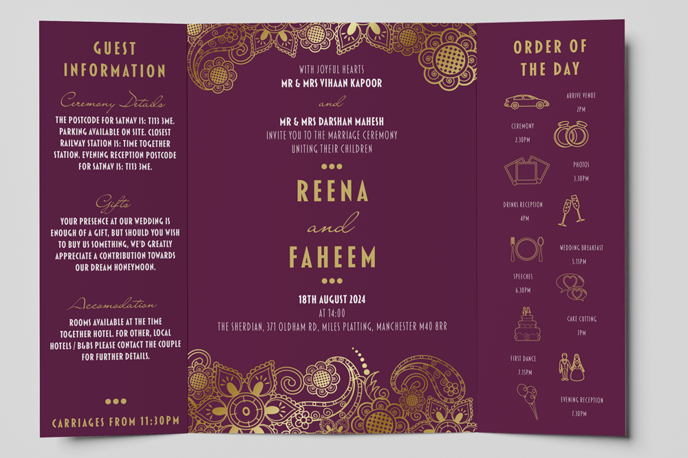 Gatefold Wedding Invitation