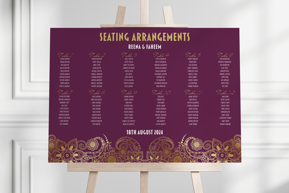 Seating Plan Sign