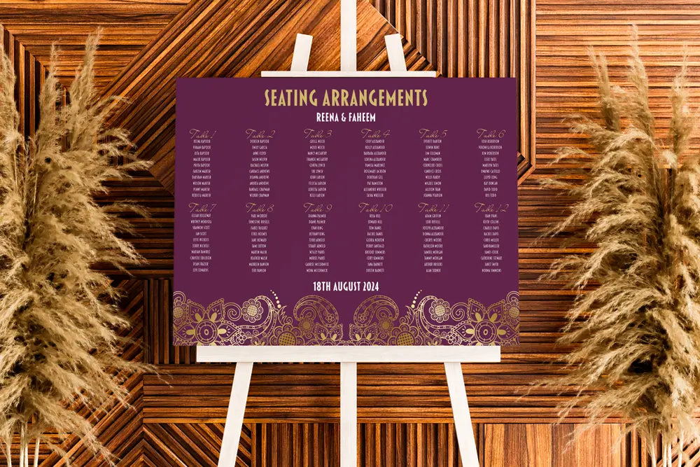 Seating Plan Sign – Time Together Company