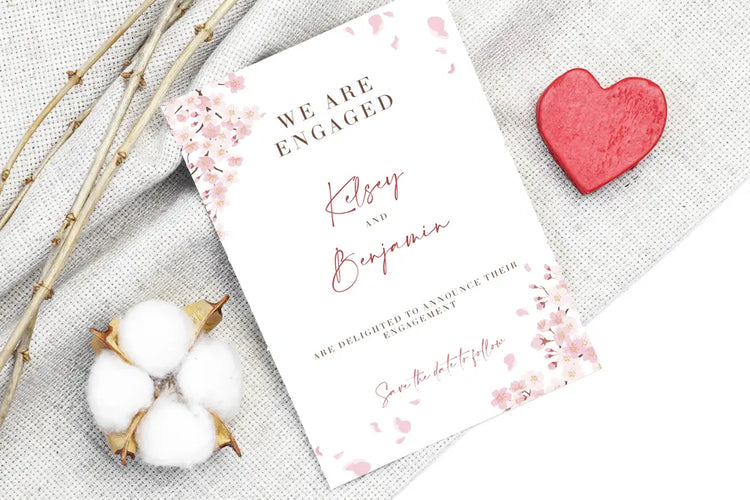 Engagement Announcement White Blossom