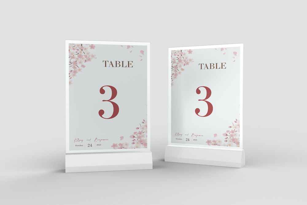 Table Number Sign