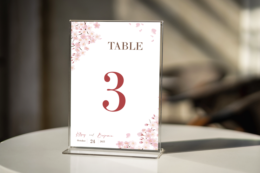 Table Number Sign
