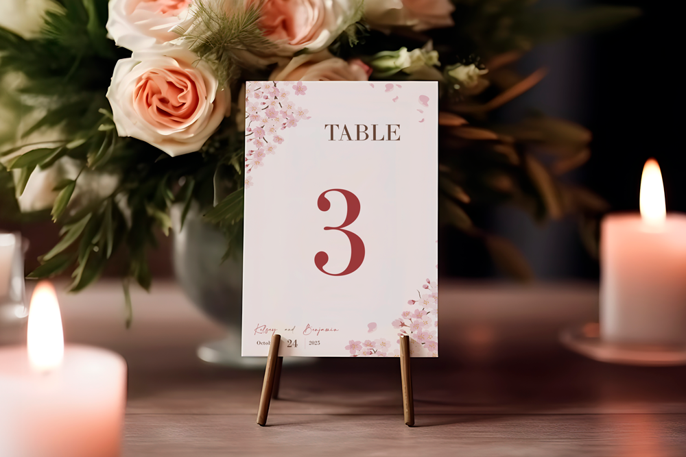 Table Number Sign