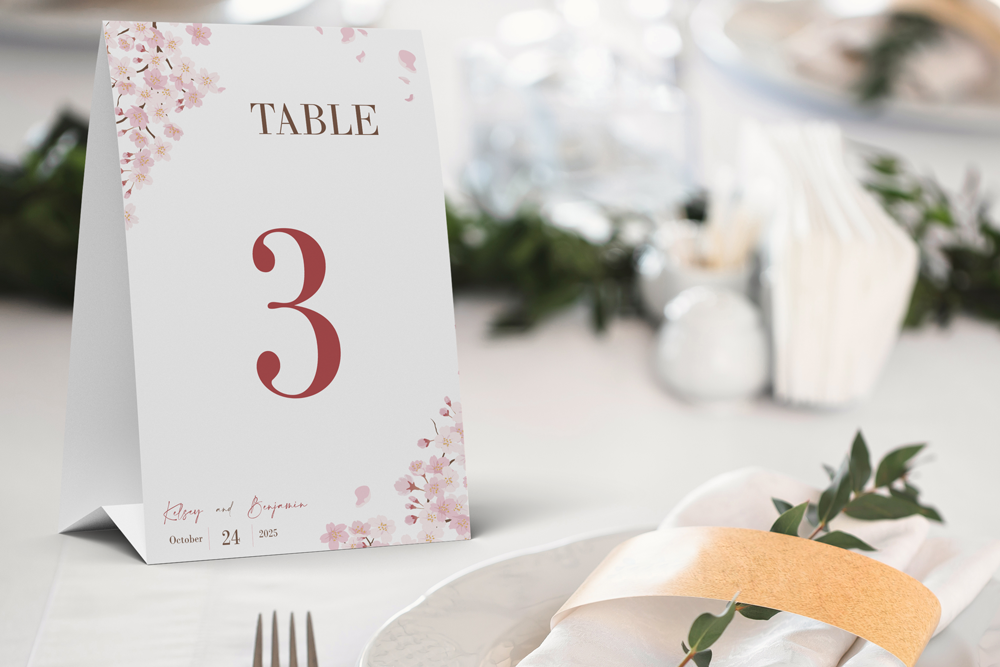 Table Number Sign