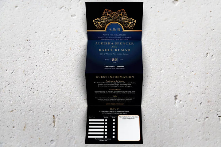 Accordion Wedding Invitation Chalka