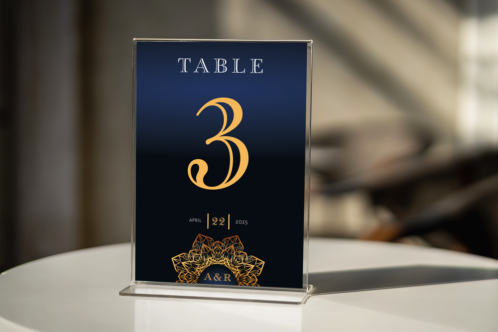 Table Number Sign