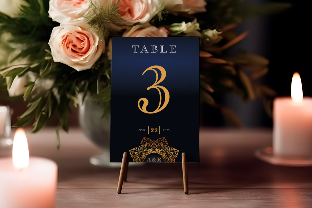 Table Number Sign