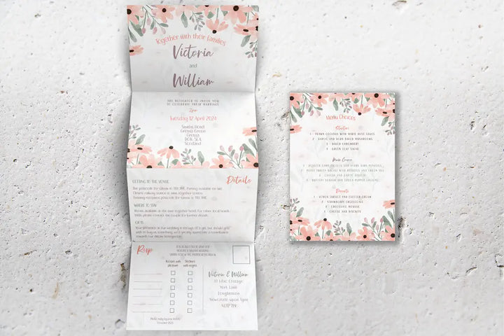 Accordion Wedding Invitation Deluxe Wild Flower