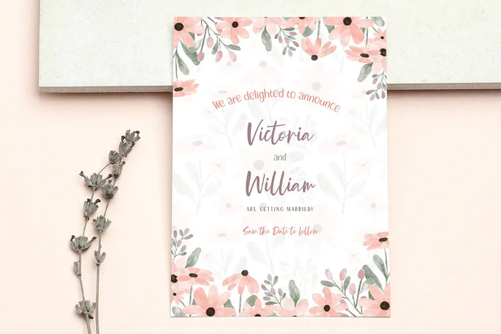 Engagement Announcement Wild Flower