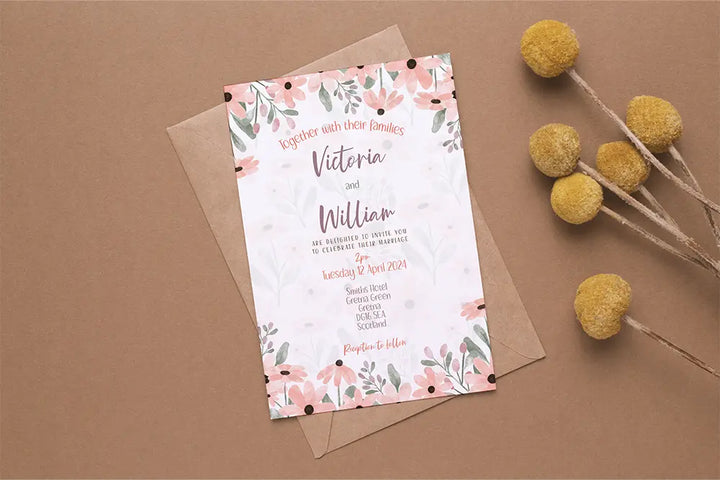 Wedding Invitation Card Wild Flower