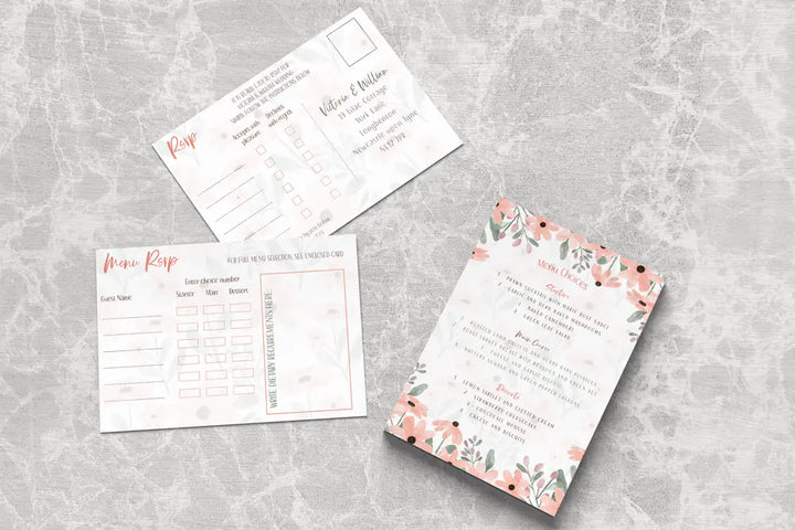 RSVP Card with Menu Choices Wild Flower