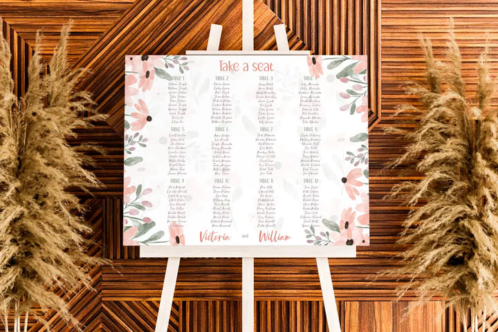 Seating Plan Sign Wild Flower