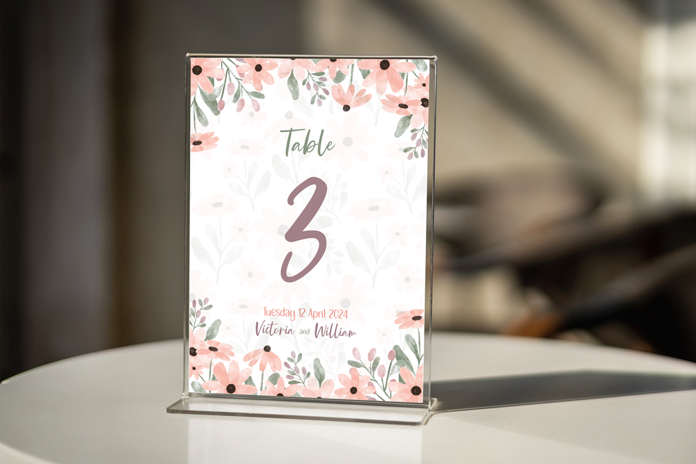 Table Number Sign