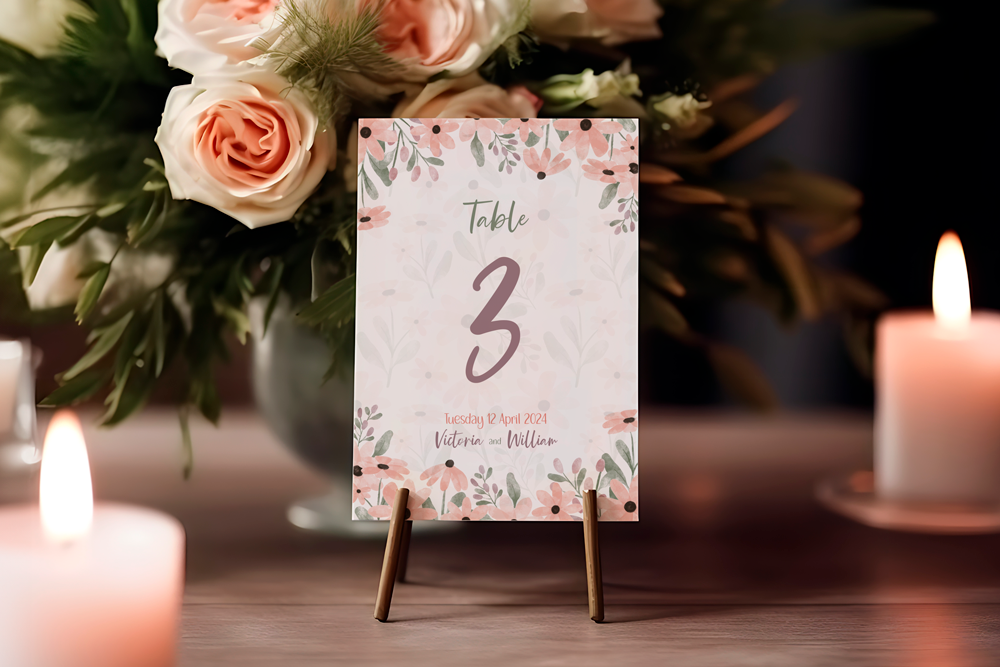Table Number Sign