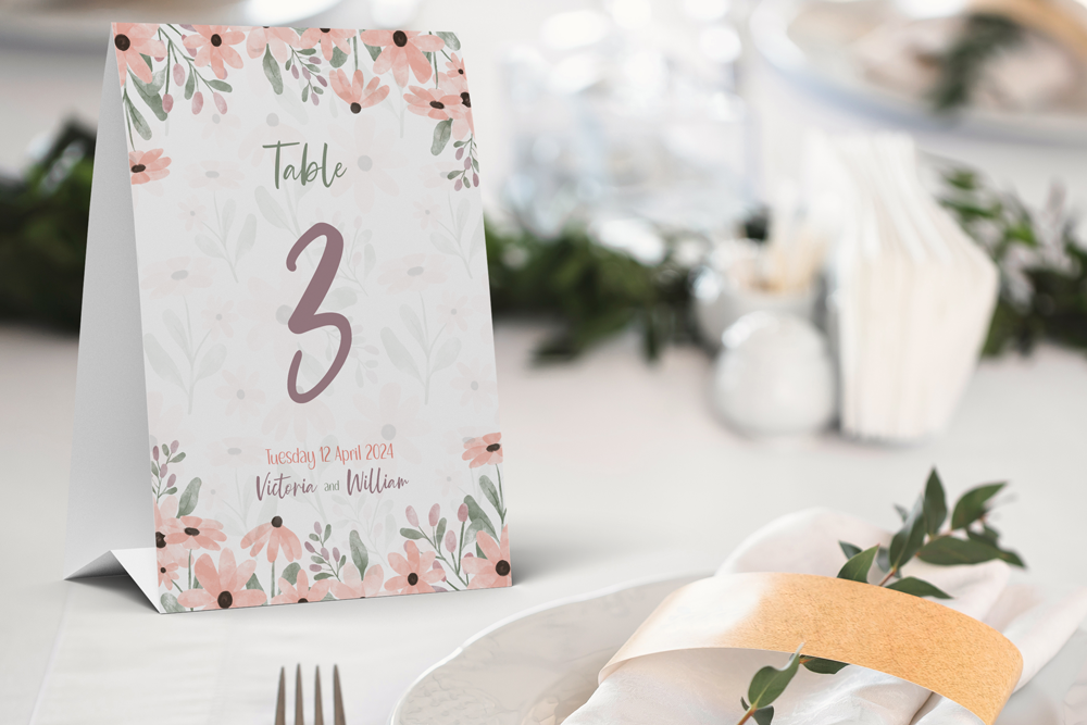 Table Number Sign