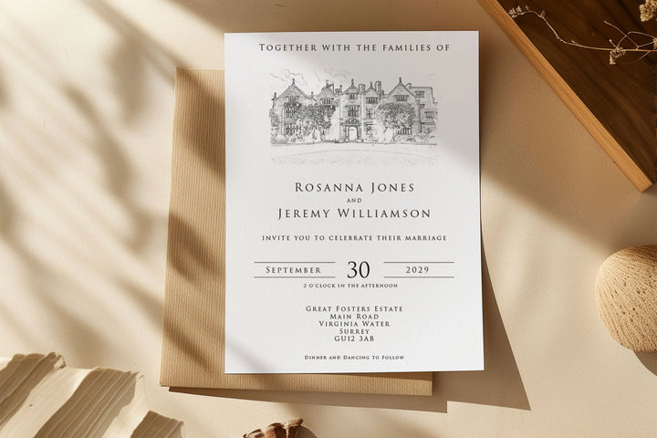 Wedding Invitation Card Venue Illustration