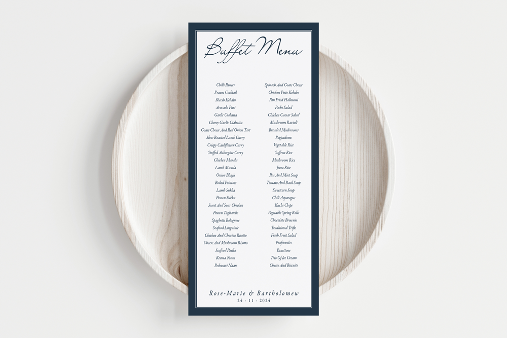 Buffet Menu