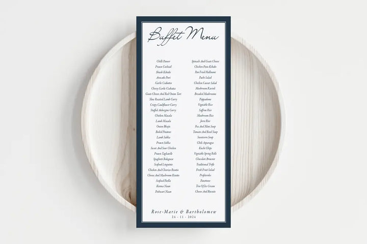 Buffet Menu Elegant