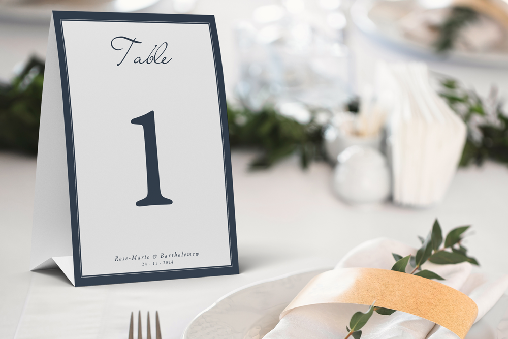 Table Number Sign