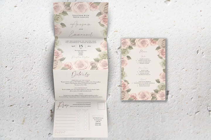 Accordion Wedding Invitation Deluxe Exquisite