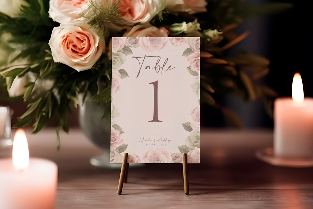 Table Number Sign