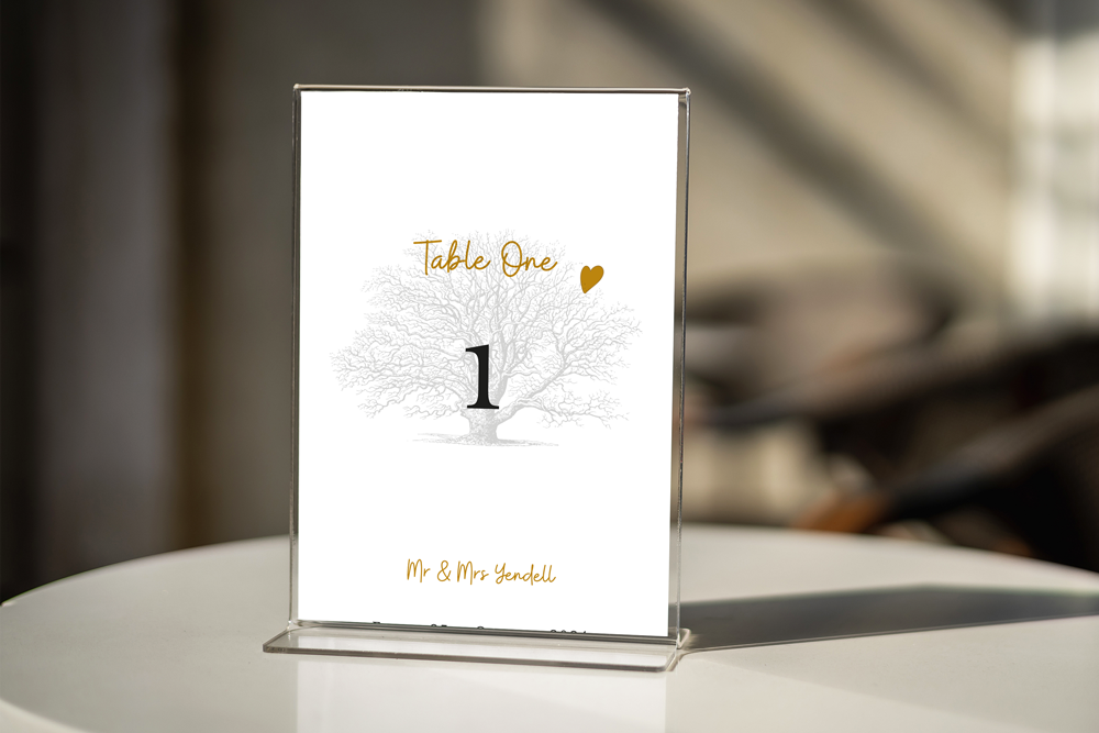 Table Number Sign