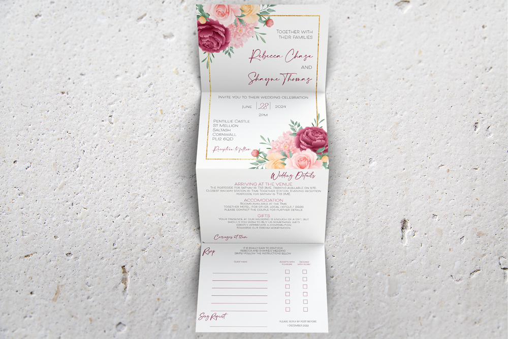 Accordion Wedding Invitation