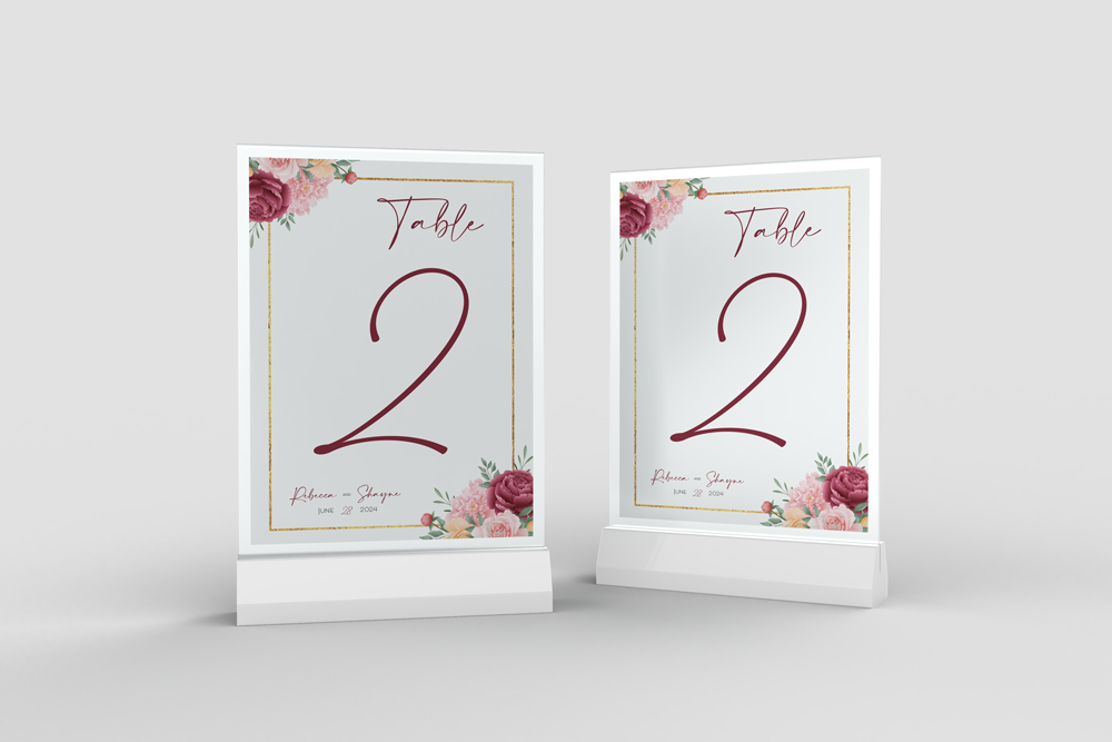 Table Number Sign