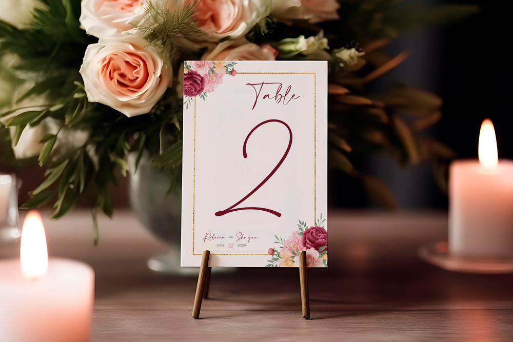 Table Number Sign