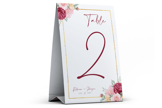 Table Number Sign