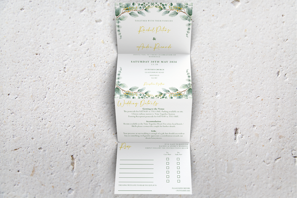 Accordion Wedding Invitation