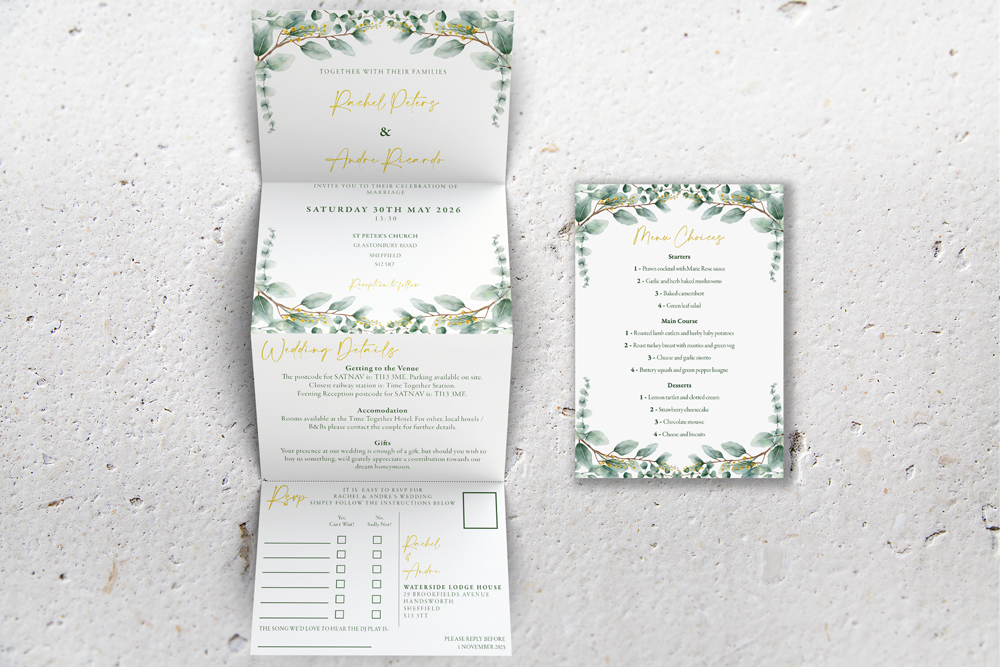 Accordion Wedding Invitation Deluxe